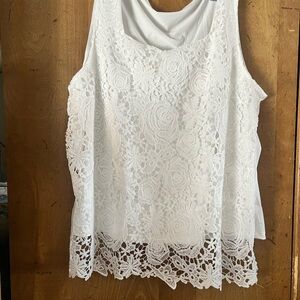 Elegant White Lace Sleeveless Top
